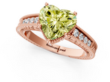 Rose gold Fancy Yellow Heart  Cut Milgrain Channel Set Engagement Ring with Solitaire Prong Setting_49