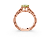 Rose gold Fancy Yellow Heart  Cut Milgrain Channel Set Engagement Ring with Solitaire Prong Setting_51