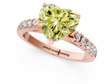 Rose gold Fancy Yellow Heart  Cut Pavé Band Solitaire Ring with Four-Prong Setting_40