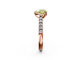 Rose gold Fancy Yellow Heart  Cut Pavé Band Solitaire Ring with Four-Prong Setting_41