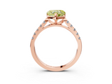 Rose gold Fancy Yellow Heart  Cut Pavé Band Solitaire Ring with Four-Prong Setting_42