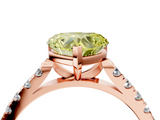 Rose gold Fancy Yellow Heart  Cut Pavé Band Solitaire Ring with Four-Prong Setting_43
