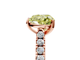 Rose gold Fancy Yellow Heart  Cut Pavé Band Solitaire Ring with Four-Prong Setting_44
