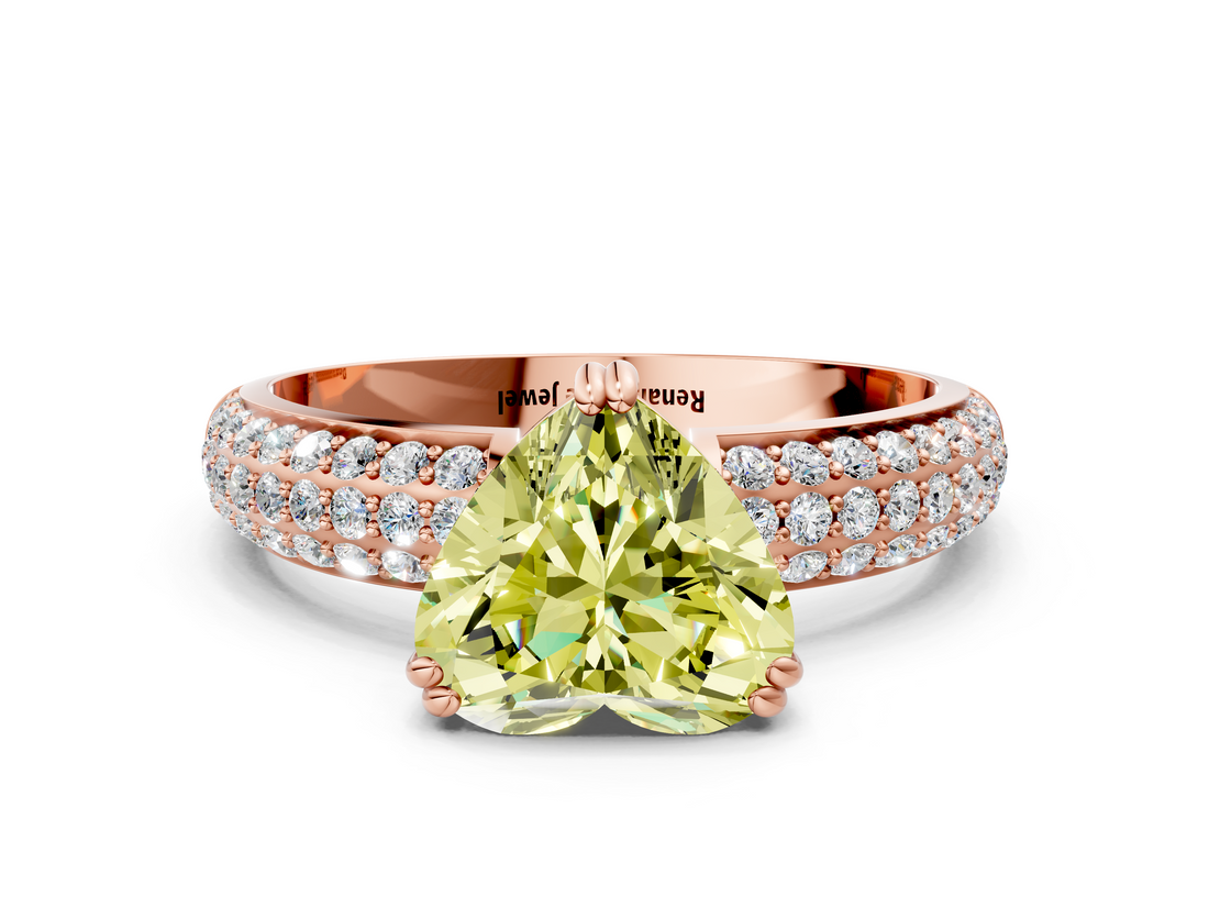 Rose gold Fancy Yellow Heart  Cut Pave Diamond Engagement Ring with Channel Set Band and Four-Prong Setting_20