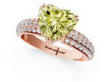 Rose gold Fancy Yellow Heart  Cut Pave Diamond Engagement Ring with Channel Set Band and Four-Prong Setting_21