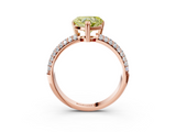 Rose gold Fancy Yellow Heart  Cut Pave Diamond Engagement Ring with Channel Set Band and Four-Prong Setting_23