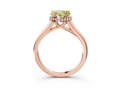 Rose gold Fancy Yellow Heart Cut Solitaire Diamond Engagement Ring with Four-Prong Setting and Tapered Band_3