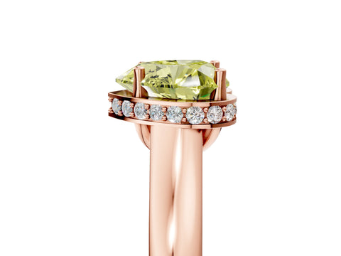 Rose gold Fancy Yellow Heart Cut Solitaire Diamond Engagement Ring with Four-Prong Setting and Tapered Band_5