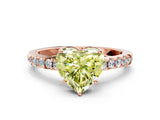 Rose gold Fancy Yellow Heart Cut Solitaire Diamond Engagement Ring with Pavé Band and Six-Prong Setting_12