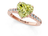 Rose gold Fancy Yellow Heart Cut Solitaire Diamond Engagement Ring with Pavé Band and Six-Prong Setting_13