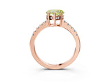 Rose gold Fancy Yellow Heart Cut Solitaire Diamond Engagement Ring with Pavé Band and Six-Prong Setting_15