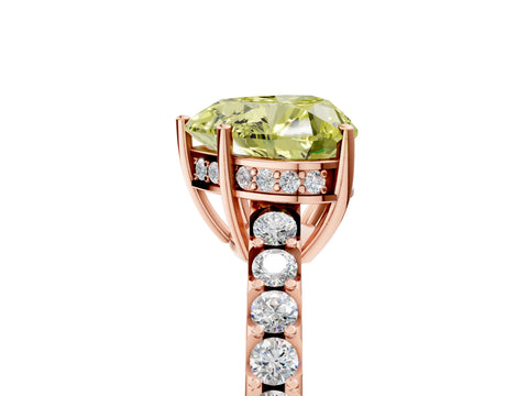 Rose gold Fancy Yellow Heart Cut Solitaire Diamond Engagement Ring with Pavé Band and Six-Prong Setting_17