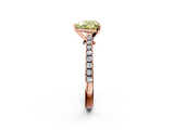 Rose gold Fancy Yellow Heart  Cut Solitaire Diamond Engagement Ring with Pave Band and Four-Prong Setting_166