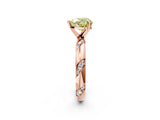 Rose gold Fancy Yellow Heart Cut Solitaire Diamond Engagement Ring with Twisted Pave Band and Four-Prong Setting_5