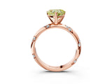 Rose gold Fancy Yellow Heart Cut Solitaire Diamond Engagement Ring with Twisted Pave Band and Four-Prong Setting_6