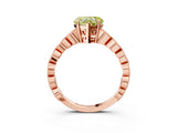 Rose gold Fancy Yellow Heart Cut Solitaire Diamond Ring with Infinity Twist Band and Four-Prong Setting_3