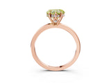 Rose gold Fancy Yellow Heart Cut Solitaire Diamond Ring with Prong Setting and Plain Band_3