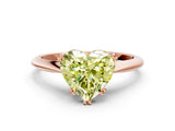 Rose gold Fancy Yellow Heart Cut Solitaire Diamond Ring with Six-Prong Setting and Classic Band_12