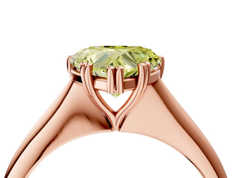 Rose gold Fancy Yellow Heart Cut Solitaire Diamond Ring with Six-Prong Setting and Classic Band_4