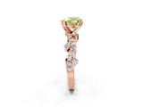 Rose gold Fancy Yellow Heart  Cut Solitaire Diamond Twisted Band with Pave Setting_43