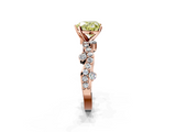 Rose gold Fancy Yellow Heart  Cut Solitaire Diamond Twisted Band with Pave Setting_44