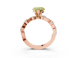 Rose gold Fancy Yellow Heart  Cut Solitaire Diamond Twisted Band with Pave Setting_46