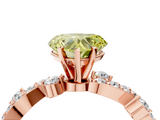 Rose gold Fancy Yellow Heart  Cut Solitaire Diamond Twisted Band with Pave Setting_47