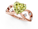 Rose gold Fancy Yellow Heart  Cut Solitaire Diamond with Side Stones on Criss-Cross Band and Four-Prong Setting_4