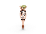 Rose gold Fancy Yellow Heart  Cut Solitaire Diamond with Side Stones on Criss-Cross Band and Four-Prong Setting_5