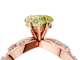 Rose gold Fancy Yellow Heart  Cut Solitaire Diamond with Side Stones on Criss-Cross Band and Four-Prong Setting_7