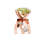Rose gold Fancy Yellow Heart  Cut Solitaire Diamond with Side Stones on Criss-Cross Band and Four-Prong Setting_8
