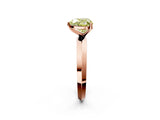 Rose gold Fancy Yellow Heart  Cut Solitaire Engagement Ring with Flat Band and Four-Prong Setting 2