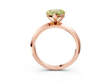 Rose gold Fancy Yellow Heart  Cut Solitaire Engagement Ring with Flat Band and Four-Prong Setting 3