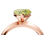 Rose gold Fancy Yellow Heart  Cut Solitaire Engagement Ring with Flat Band and Four-Prong Setting 4