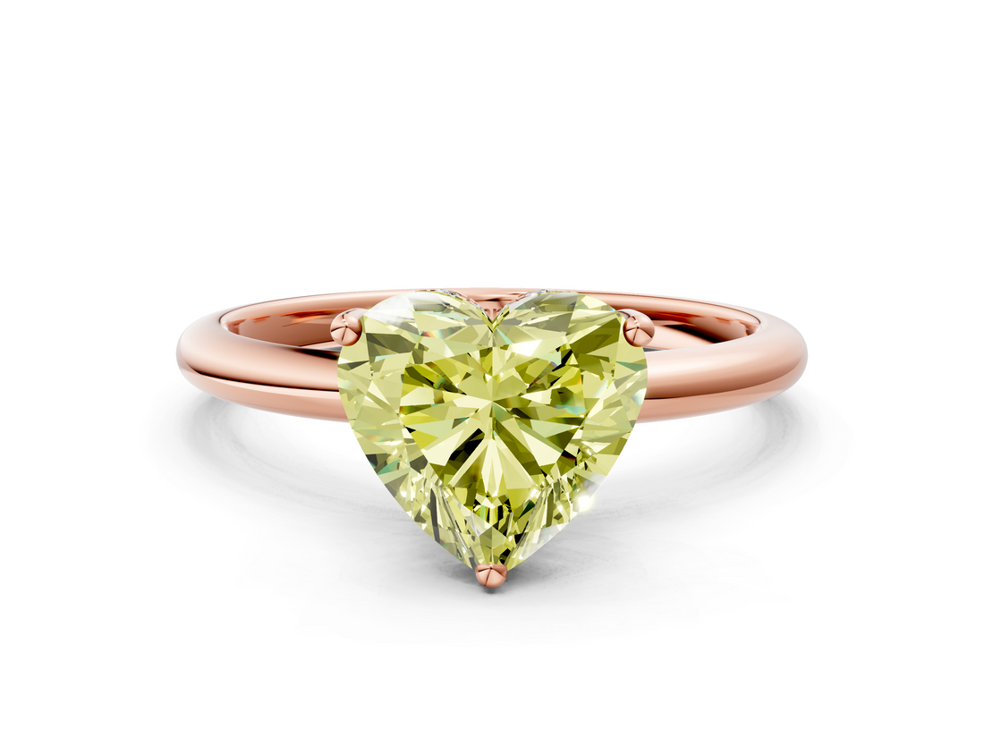 Rose gold Fancy Yellow Heart  Cut Solitaire Engagement Ring with Four-Prong Setting and Classic Band_20