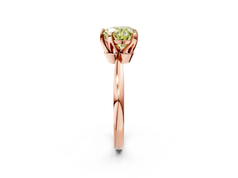 Rose gold Fancy Yellow Heart Cut Solitaire Engagement Ring with Six-Prong Setting and Tapered Band_2