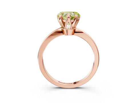 Rose gold Fancy Yellow Heart Cut Solitaire Engagement Ring with Six-Prong Setting and Tapered Band_3