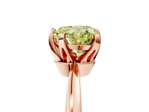 Rose gold Fancy Yellow Heart Cut Solitaire Engagement Ring with Six-Prong Setting and Tapered Band_5
