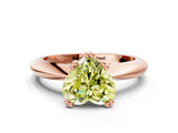 Rose gold Fancy Yellow Heart  Cut Solitaire Engagement Ring with Tapered Band and Four-Prong Setting 1