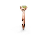 Rose gold Fancy Yellow Heart  Cut Solitaire Engagement Ring with Tapered Band and Four-Prong Setting 3