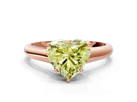 Rose gold Fancy Yellow Heart Cut Solitaire Engagement Ring with Tapered Band and Four-Prong Setting_3