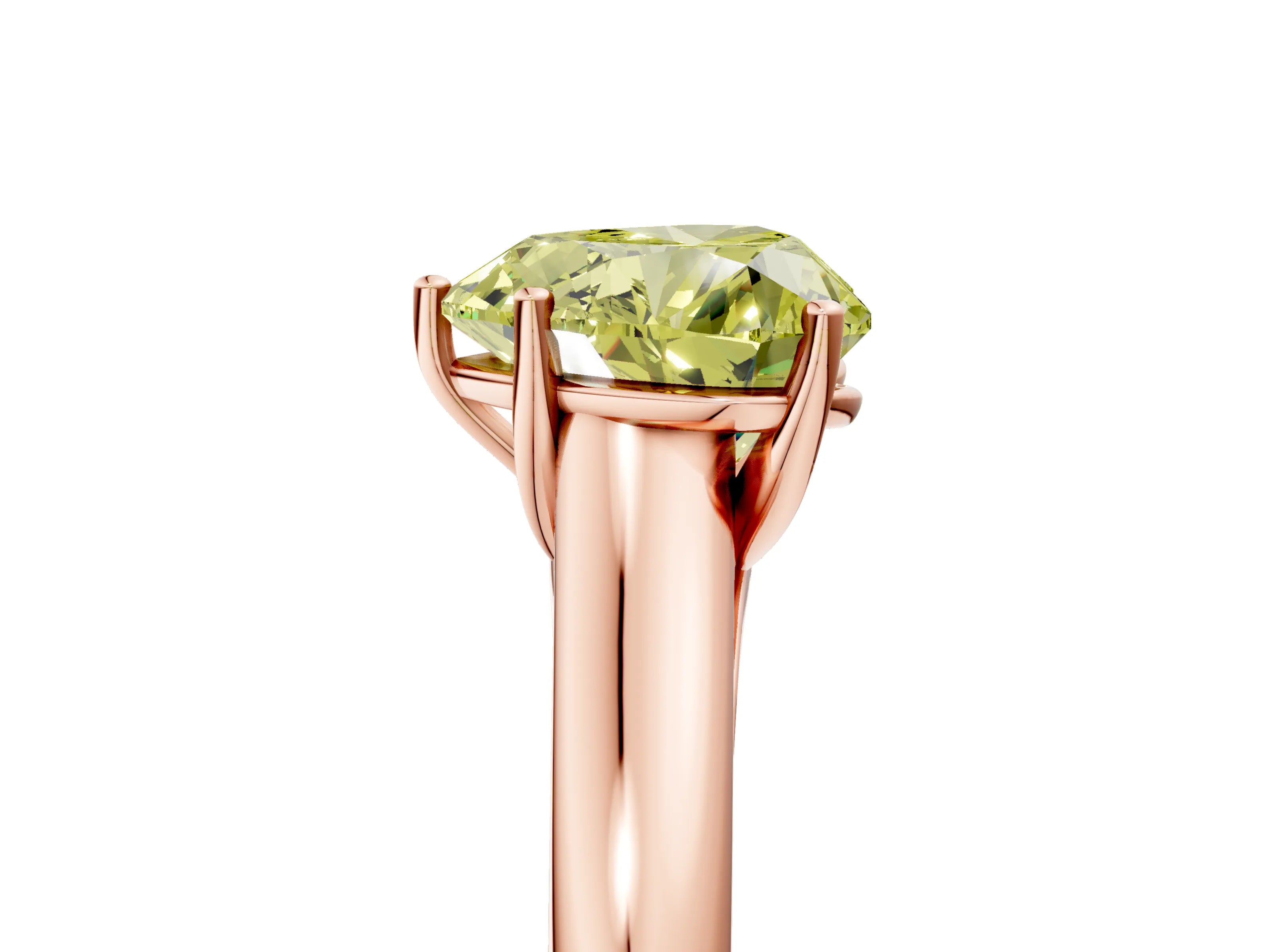Rose gold Fancy Yellow Heart Cut Solitaire Engagement Ring with Tapered Band and Four-Prong Setting_8