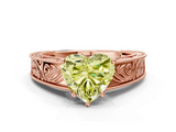 Rose gold Fancy Yellow Heart  Cut Solitaire Engraved Band with Four-Prong Setting_59