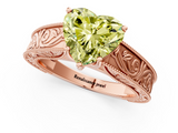 Rose gold Fancy Yellow Heart  Cut Solitaire Engraved Band with Four-Prong Setting_60