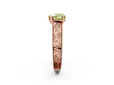 Rose gold Fancy Yellow Heart  Cut Solitaire Engraved Band with Four-Prong Setting_61