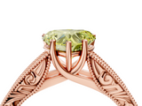 Rose gold Fancy Yellow Heart  Cut Solitaire Engraved Band with Four-Prong Setting_63