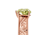 Rose gold Fancy Yellow Heart  Cut Solitaire Engraved Band with Four-Prong Setting_64