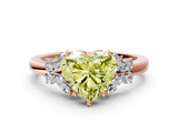 Rose gold Fancy Yellow Heart  Cut Solitaire Floral Diamond Ring with Four-Prong Setting_36