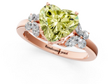 Rose gold Fancy Yellow Heart  Cut Solitaire Floral Diamond Ring with Four-Prong Setting_37