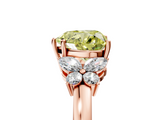 Rose gold Fancy Yellow Heart  Cut Solitaire Floral Diamond Ring with Four-Prong Setting_41